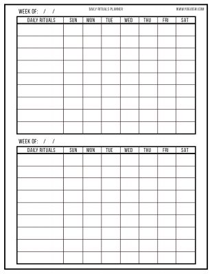 Daily Rituals Sheet