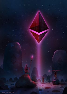 Ether in the Sky - Ethereum Painting - Crypto Artwork