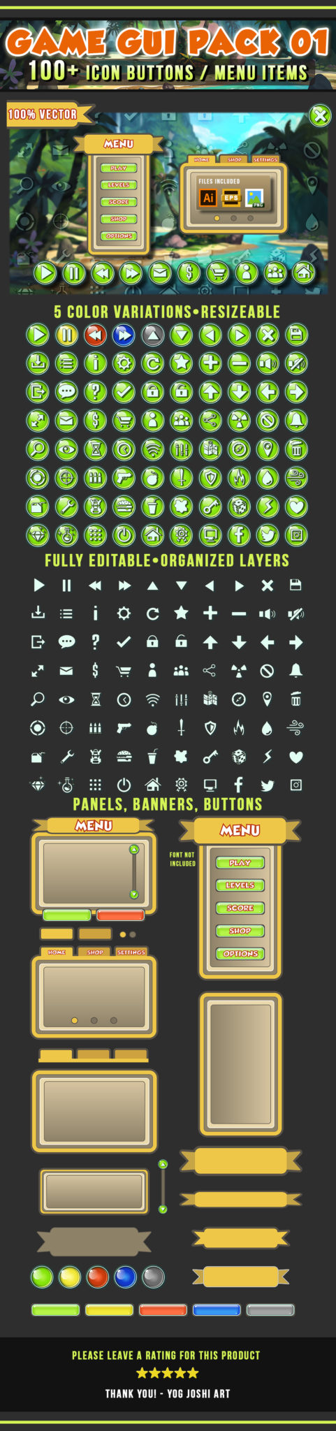 Game GUI Pack 01 - YOG JOSHI ART